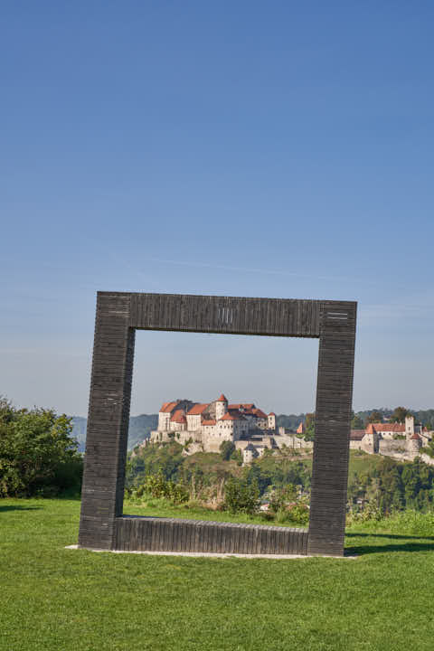 Gemeinde Hochburg-Ach Bezirk Braunau Duttendorf Aussicht Bilderrahmen Burghausen (Dirschl Johann) Österreich BR